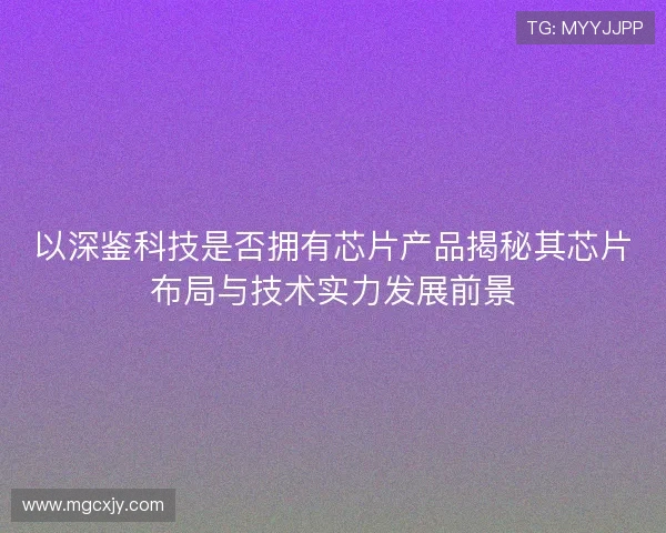 以深鉴科技是否拥有芯片产品揭秘其芯片布局与技术实力发展前景